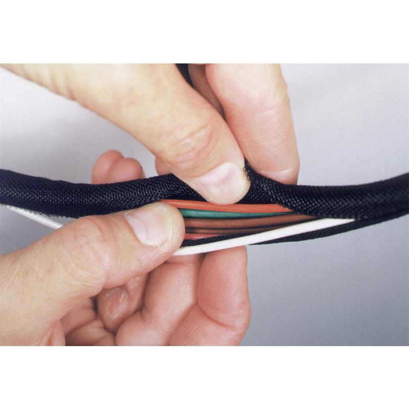 Russell Wire Sleeving 629060; Wrap It Sleeving 10 ft. Black 3/16 in. Woven Polyester 