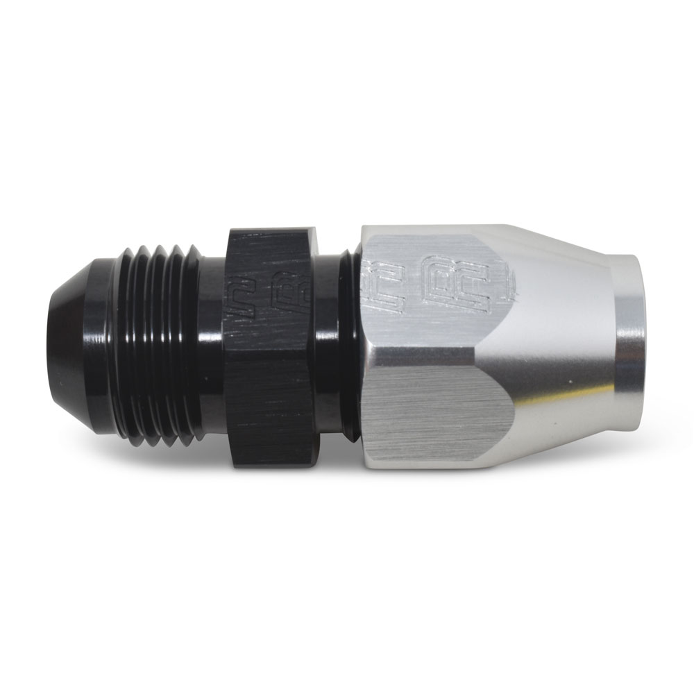 Russell Tube Fitting 639233; AN to Hard Line Adapter Black Anodized -08AN Male Straight 1/2 in. Tube 