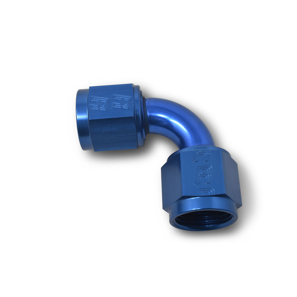 Russell AN Fitting 640180; AN to AN Coupler Blue -10AN Female 90 deg. -10AN Female 