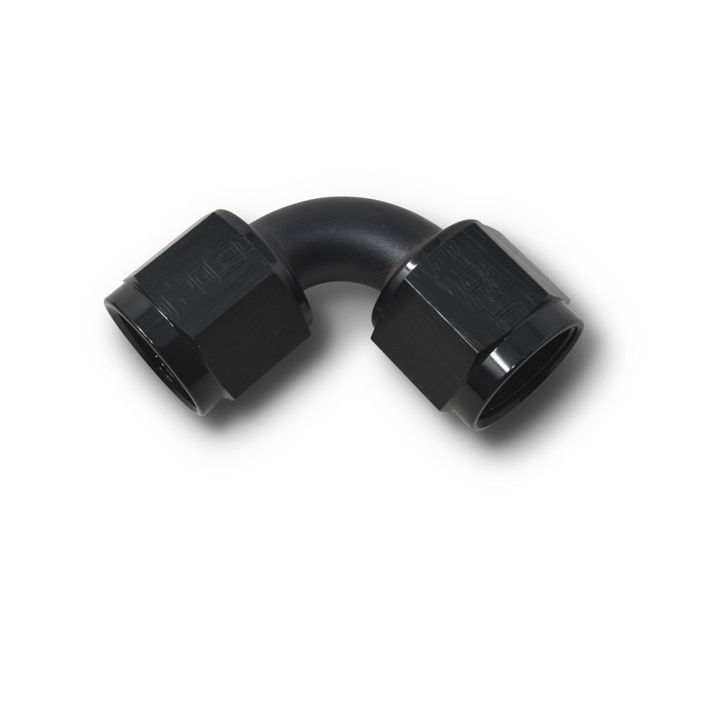 Russell AN Fitting 640183; AN to AN Coupler Black -10AN Female 90 deg. -10AN Female 