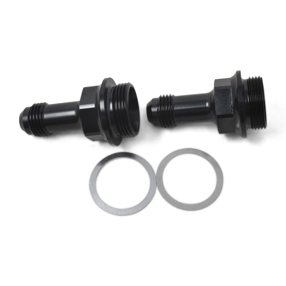 Russell Carburetor Fuel Inlet Fitting 640373; Carburetor Inlet Adapter Black -08AN Male Straight 7/8 in. -20 Male 
