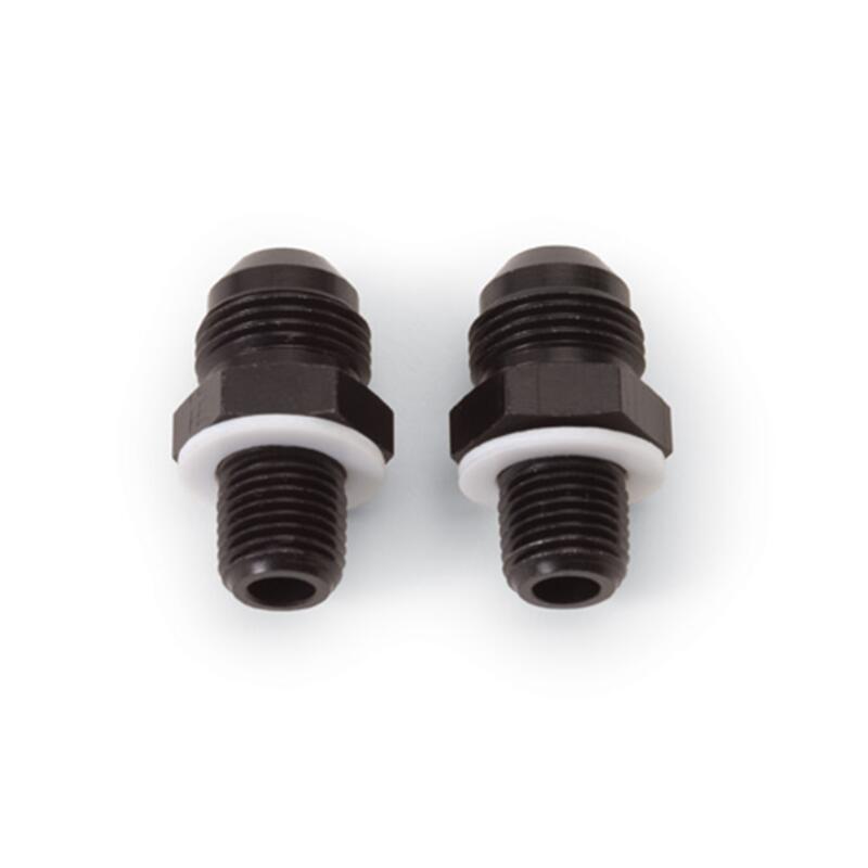 Russell Transmission Oil Cooler End Fitting 640520; Transmission Line Adapters AN to NPS Adapter Black -06AN Male Straight 1/4 in. NPS Male for GM TH350, TH400, 700R4 