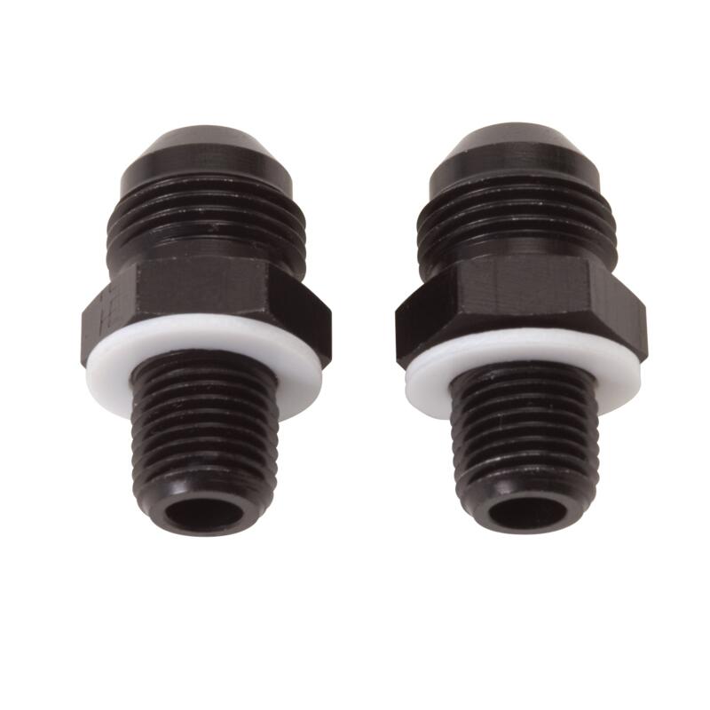 Russell Transmission Oil Cooler End Fitting 640520; Transmission Line Adapters AN to NPS Adapter Black -06AN Male Straight 1/4 in. NPS Male for GM TH350, TH400, 700R4 