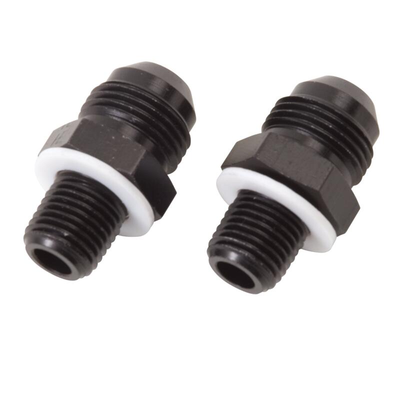 Russell Transmission Oil Cooler End Fitting 640530; Transmission Line Adapters AN to NPS Adapter Black -08AN Male Straight 1/4 in. NPS Male for GM TH350, TH400, 700R4 