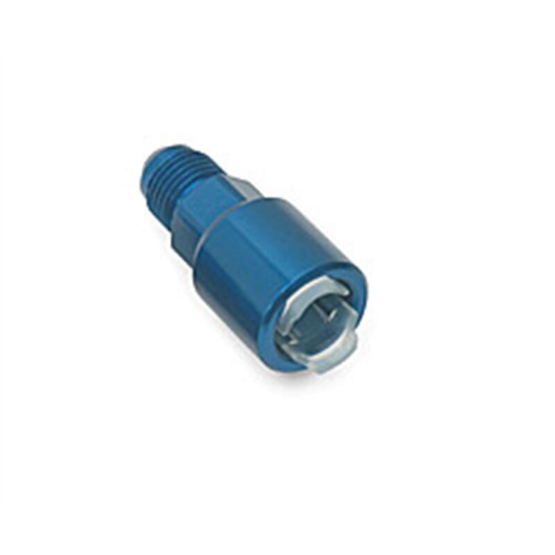 Russell AN Fitting 640850; AN to Quick Connect Adapter Blue -06AN Male Straight 3/8 in. SAE Female 