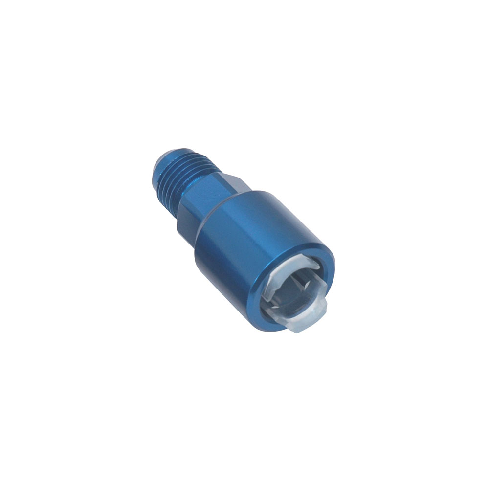 Russell AN Fitting 640850; AN to Quick Connect Adapter Blue -06AN Male Straight 3/8 in. SAE Female 