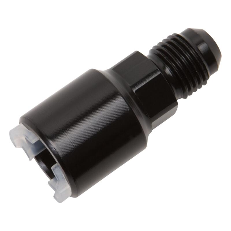 Russell AN Fitting 640863; AN to Quick Connect Adapter Black -06AN Male Straight 5/16 in. SAE Female 