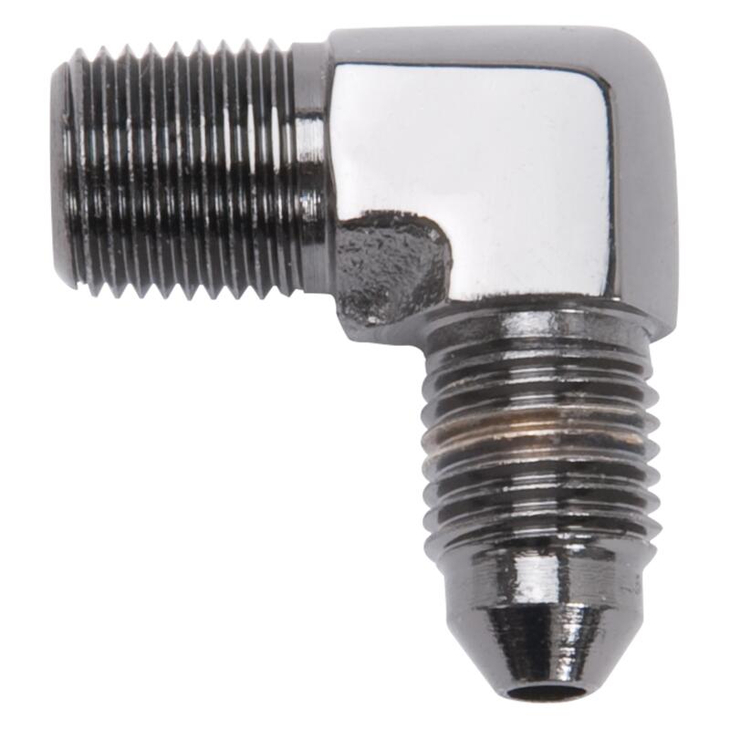 Russell AN Fitting 642793; AN to NPT Adapter Black -03AN Male 90 deg. 1/8 in. NPT Male 