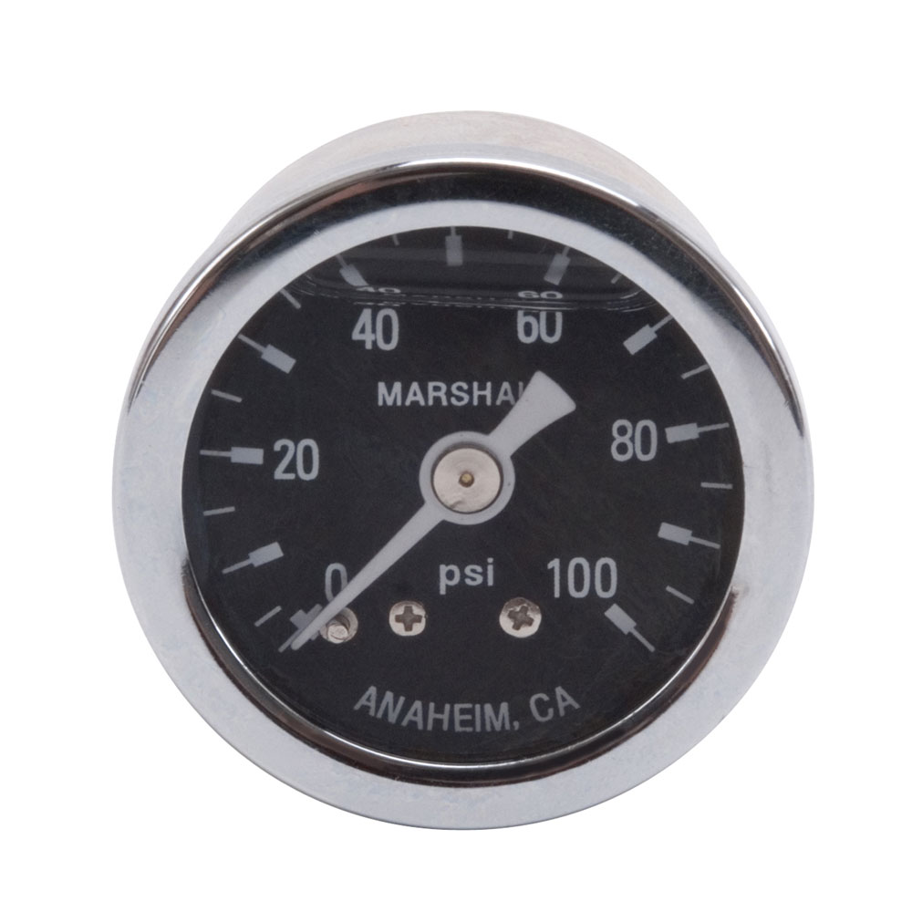 Russell Fuel Pressure Gauge 650340; Inline 0 to 100 PSI 1-1/2 in. Mechanical 