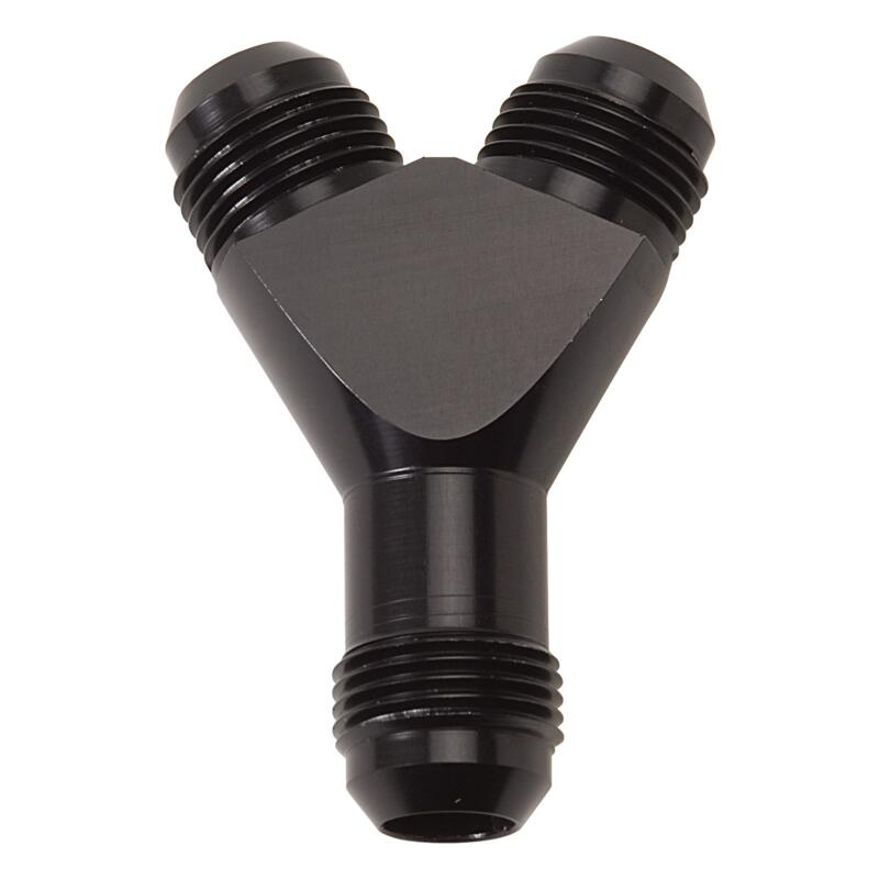 Russell Distribution Blocks 650430; AN to AN Y-Block Black -06AN Male Y Fitting -06AN Male -06AN Male 