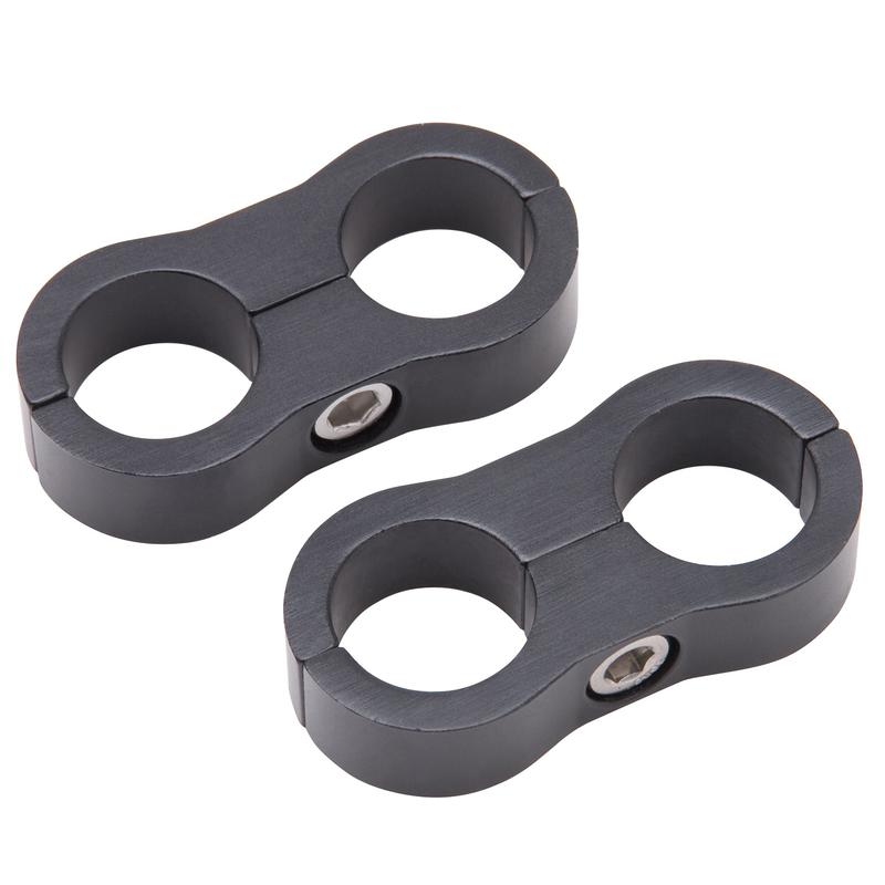 Russell Hose Separator 654303; 2 Hose -06AN Black Anodized Aluminum 