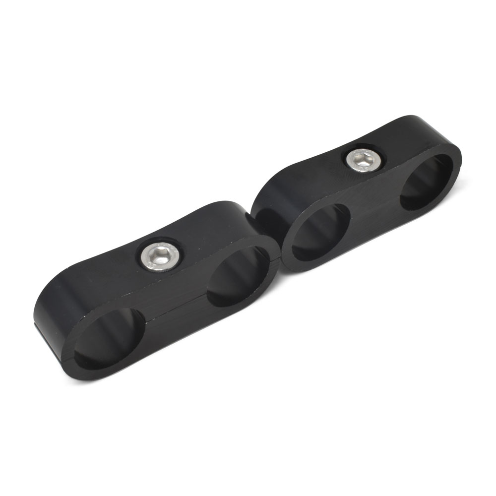 Russell Hose Separator 654303; 2 Hose -06AN Black Anodized Aluminum 