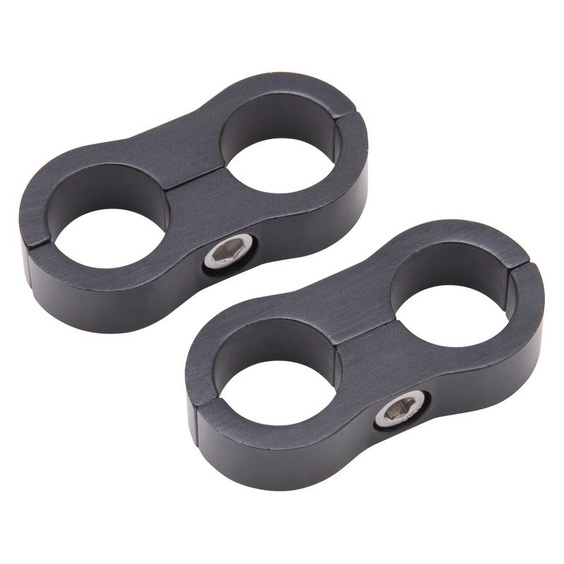 Russell Hose Separator 654333; 2 Hose -12AN Black Anodized Aluminum 