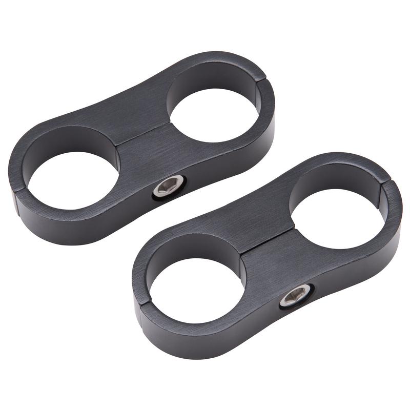 Russell Hose Separator 654333; 2 Hose -12AN Black Anodized Aluminum 