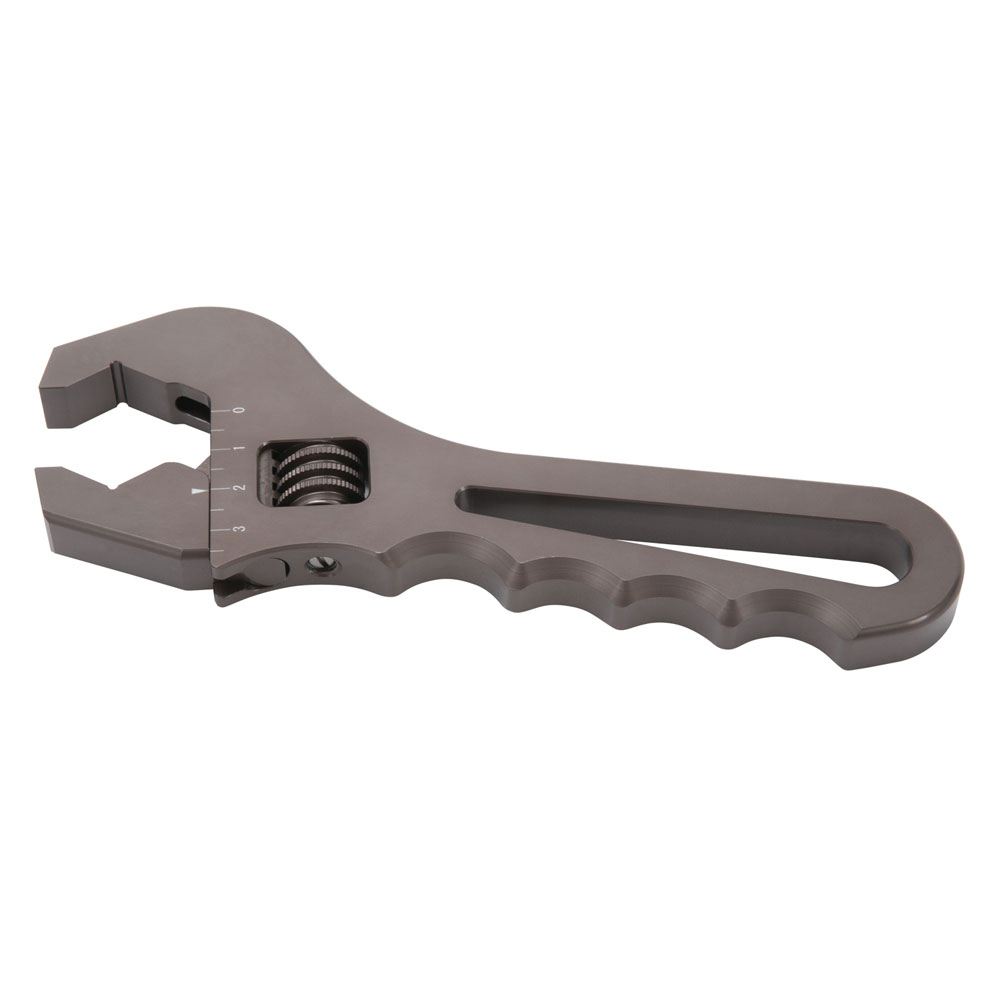 Russell AN Wrench 654410; Adjustable Black Aluminum -3AN to -12AN 