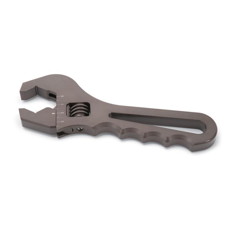 Russell AN Wrench 654410; Adjustable Black Aluminum -3AN to -12AN 