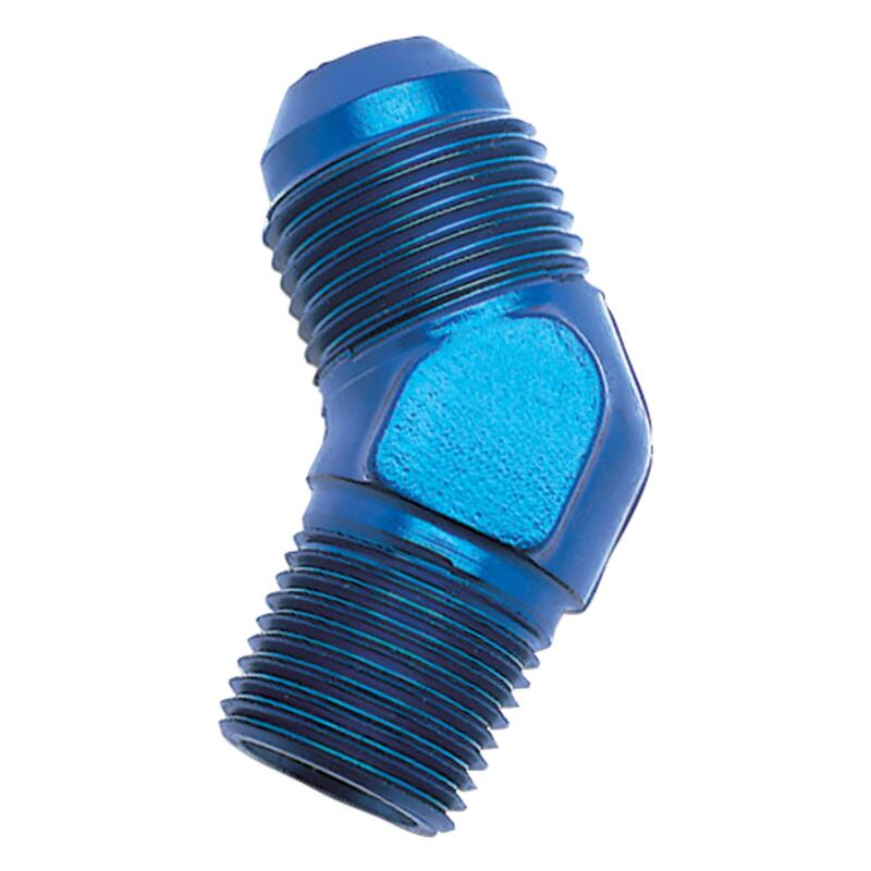 Russell AN Fitting 660100; AN to NPT Adapter Blue -06AN Male 45 deg. 1/8 in. NPT Male 