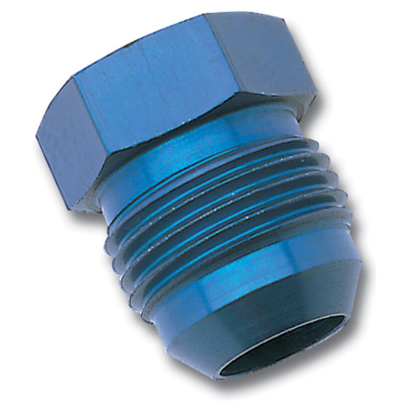 Russell AN Fitting 660180; AN Flare Plug Blue -04AN Male Straight Hex Head 