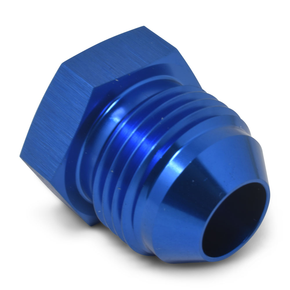 Russell AN Fitting 660180; AN Flare Plug Blue -04AN Male Straight Hex Head 