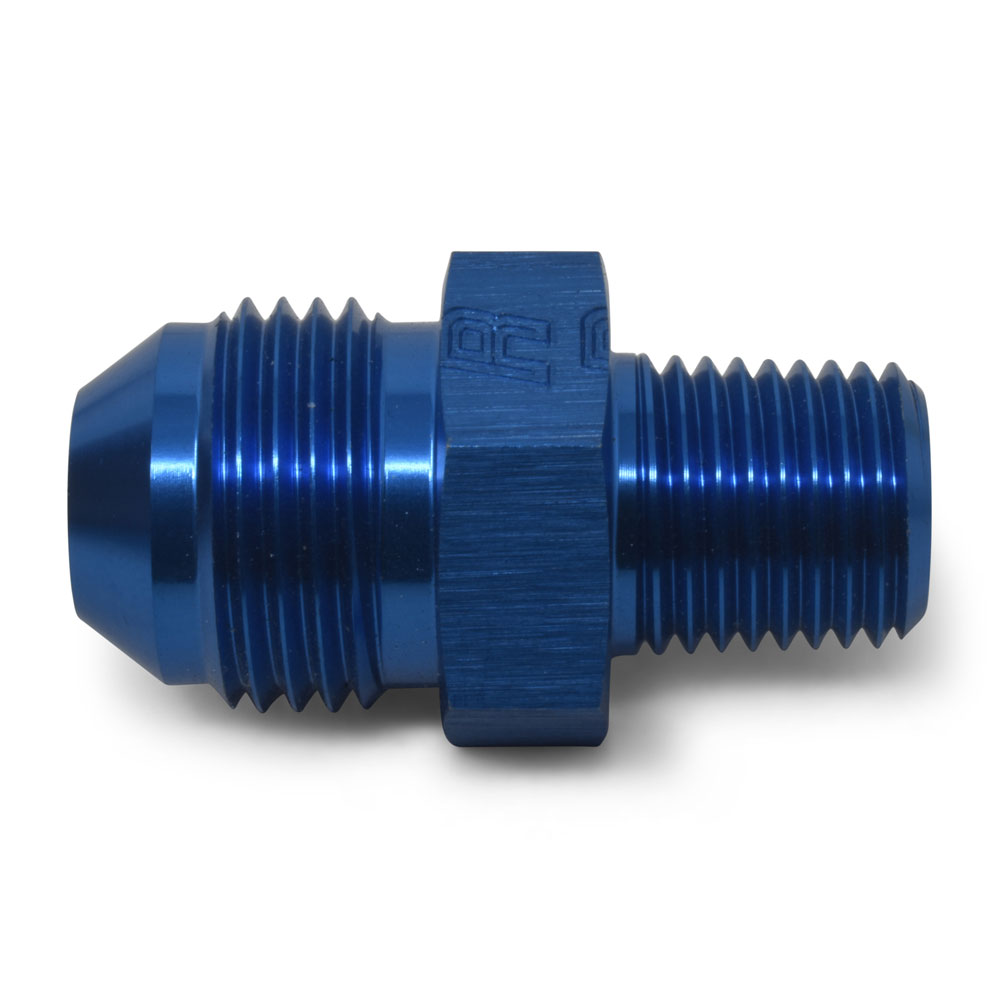 Russell AN Fitting 660430; AN to NPT Adapter Blue -04AN Male Straight 1/4 in. NPT Male 