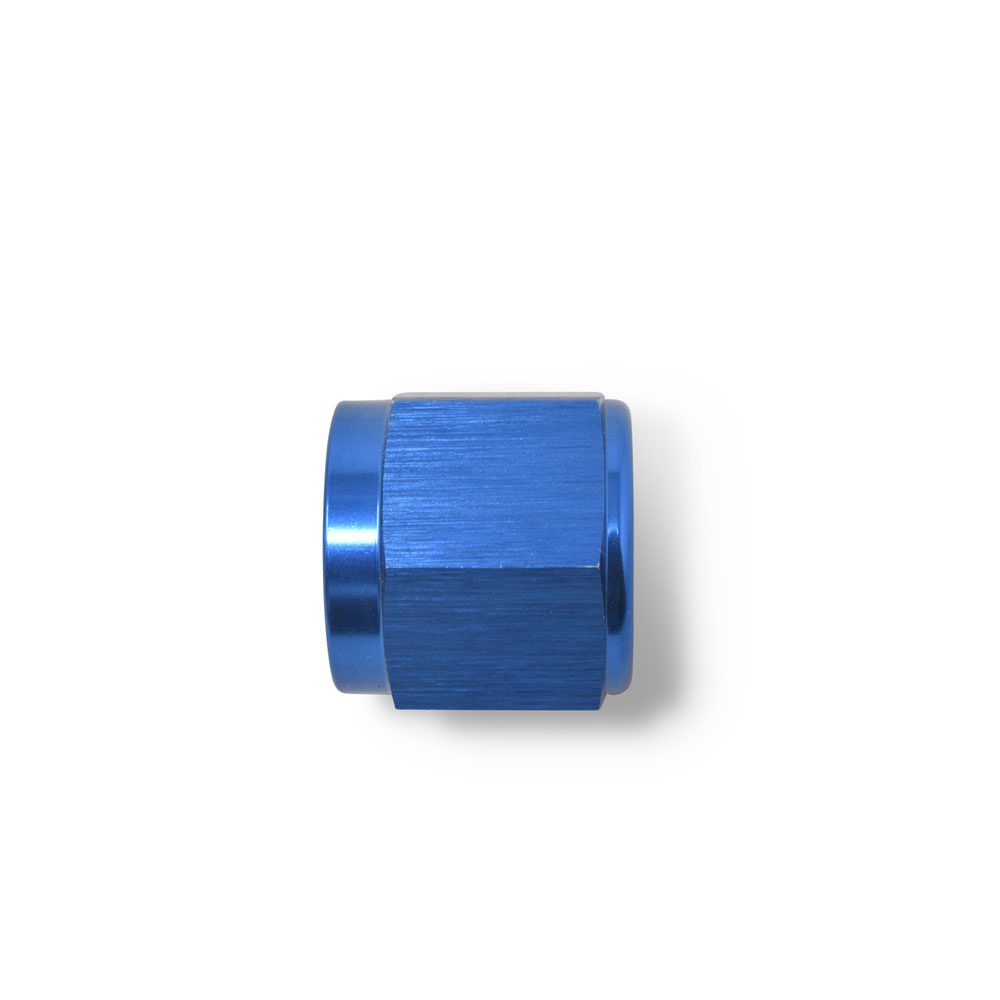 Russell Tube Fitting 660570; Tube Nut Blue Anodized Straight -06AN Female 