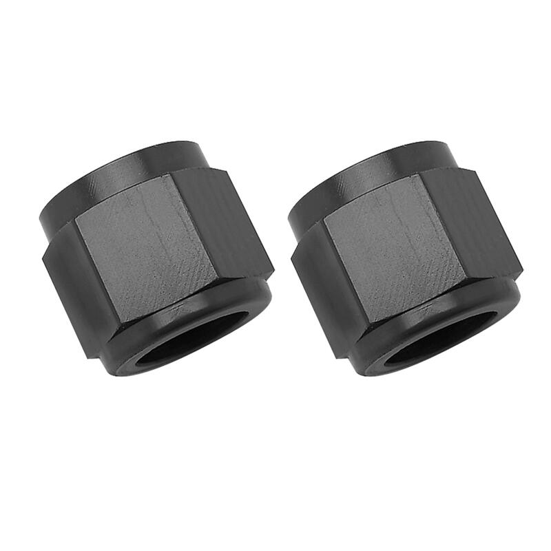Russell Tube Fitting 660575; Tube Nut Black Anodized 3/8 in. Tube Straight -06AN Female 