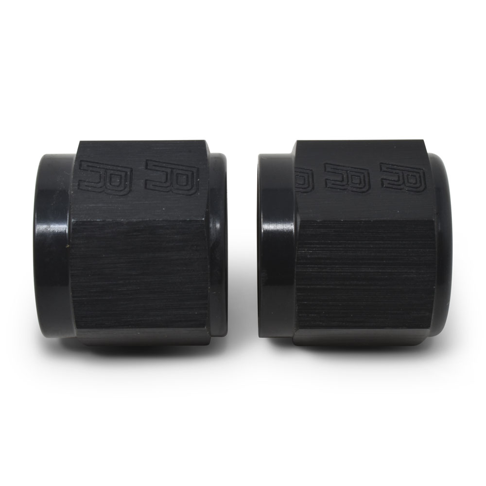Russell Tube Fitting 660575; Tube Nut Black Anodized 3/8 in. Tube Straight -06AN Female 