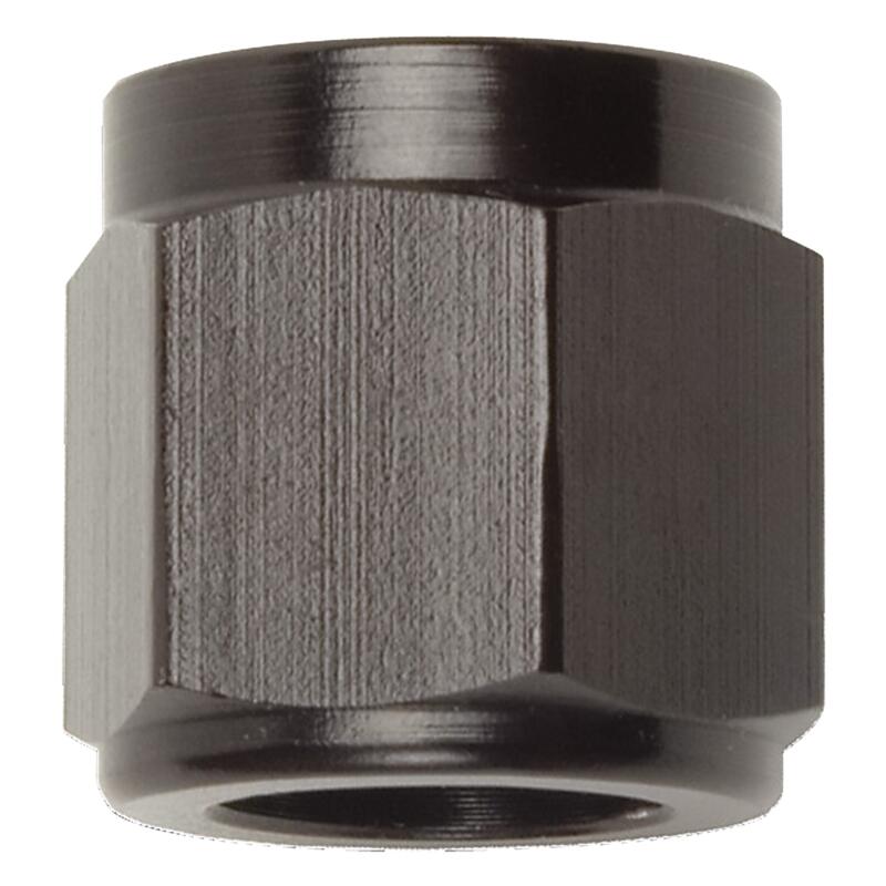 Russell Tube Fitting 660593; Tube Nut Black Anodized Straight -10AN Female 