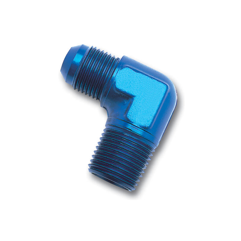 Russell AN Fitting 660860; AN to NPT Adapter Blue -08AN Male 90 deg. 3/8 in. NPT Male 