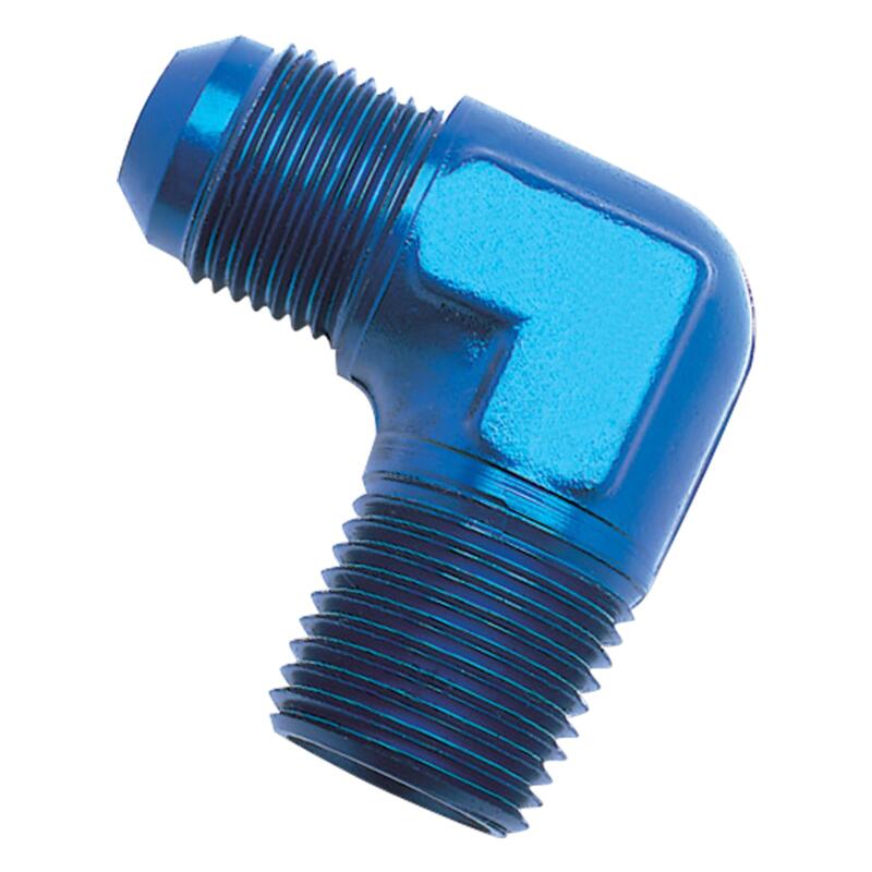 Russell AN Fitting 660890; AN to NPT Adapter Blue -12AN Male 90 deg. 3/4 in. NPT Male 