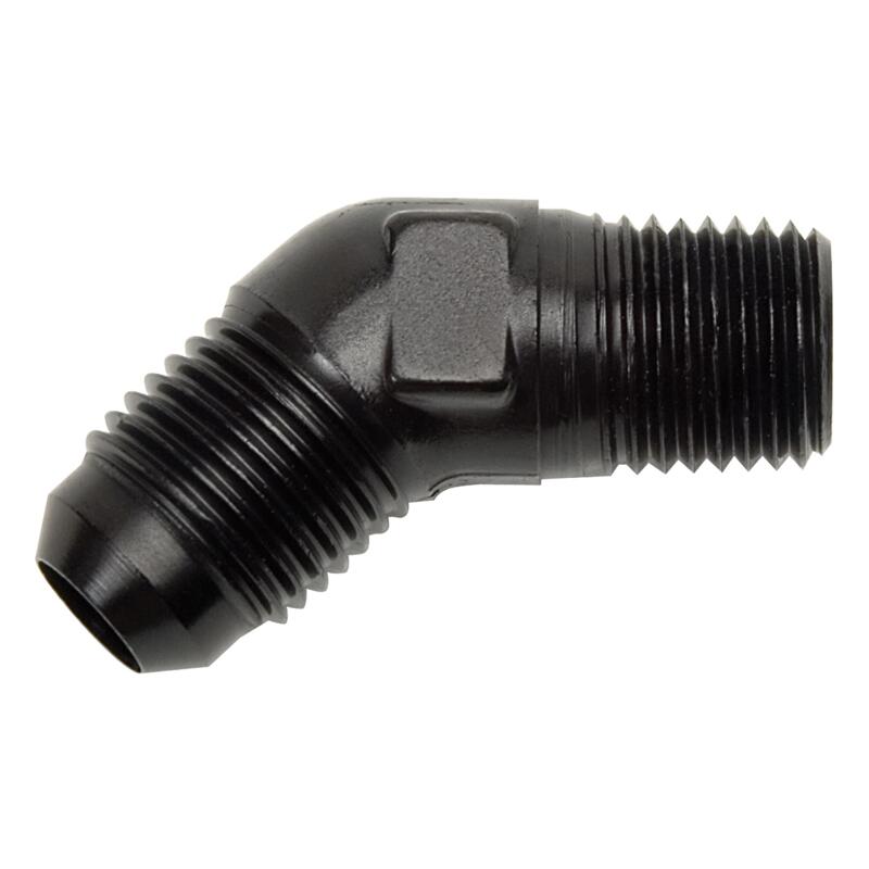 Russell AN Fitting 660943; AN to NPT Adapter Black -04AN Male 45 deg. 1/8 in. NPT Male 