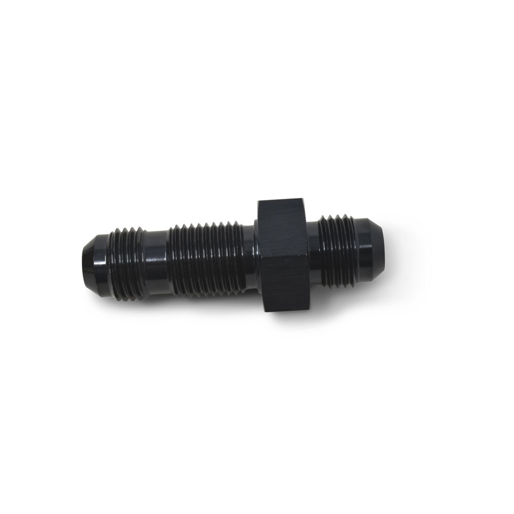 Russell AN Fitting 661183; AN to AN Bulkhead Union Black -06AN Male Straight -06AN Male 