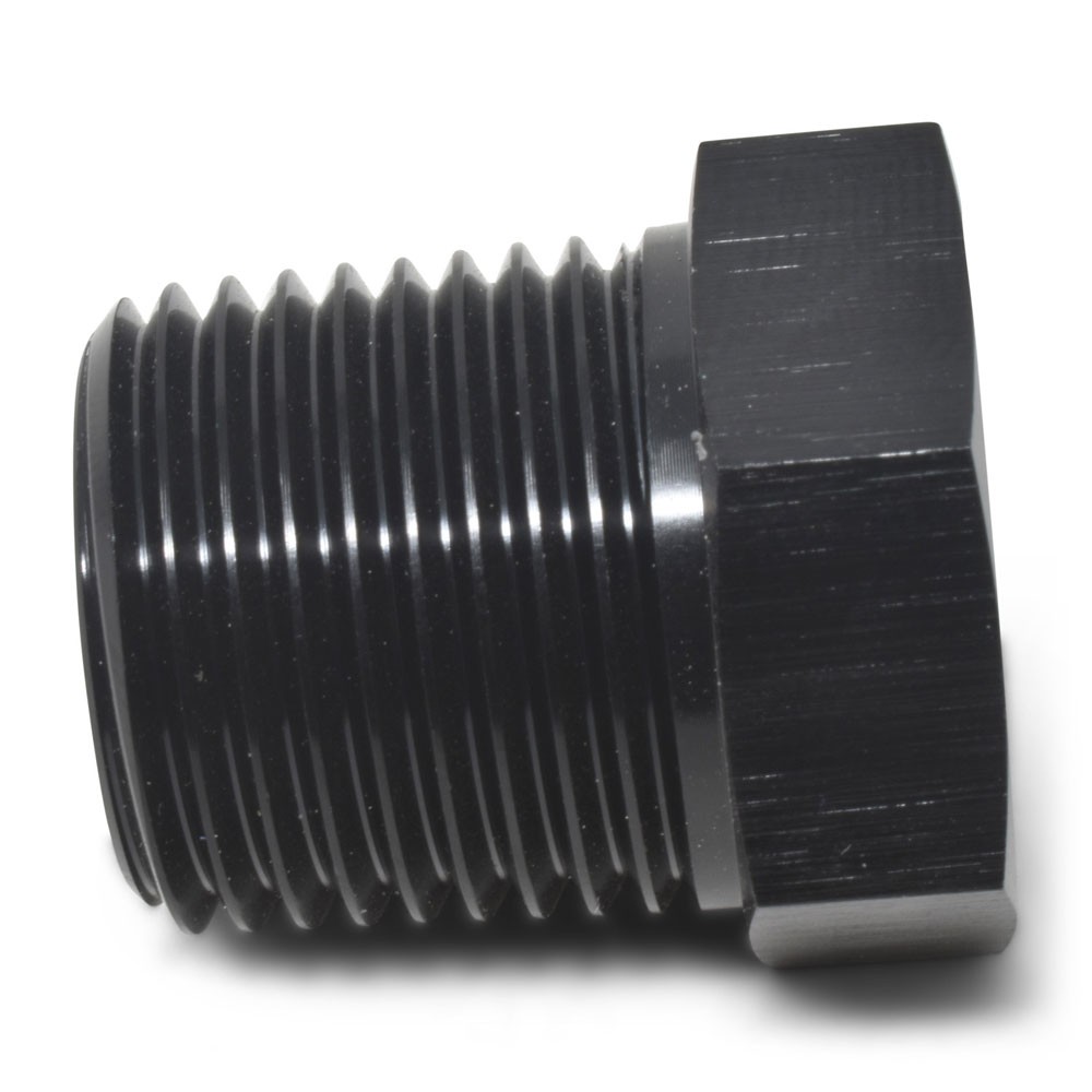 Russell Pipe Fitting 661573; NPT to NPT Reducer Bushing Black Anodized 3/8 in. NPT Male Straight 1/8 in. NPT Female 