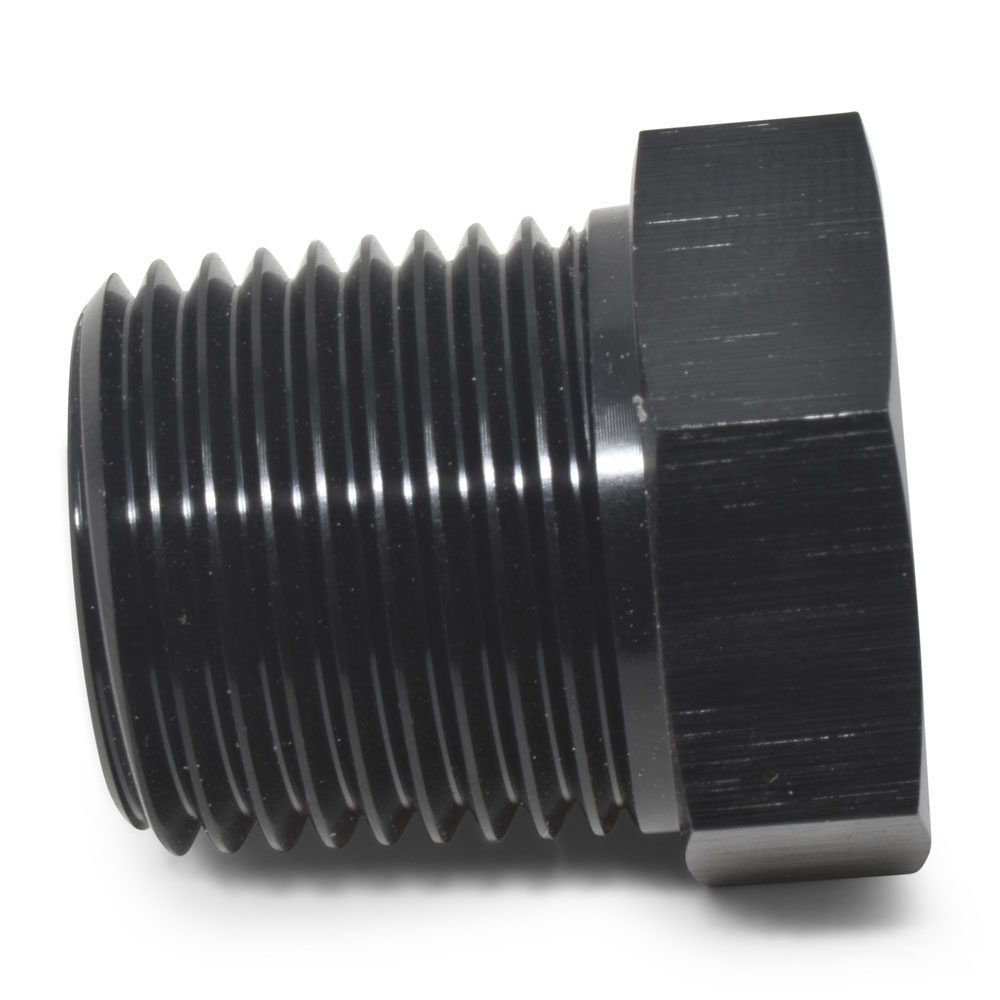 Russell Pipe Fitting 661583; NPT to NPT Reducer Bushing Black Anodized 1/2 in. NPT Male Straight 3/8 in. NPT Female 
