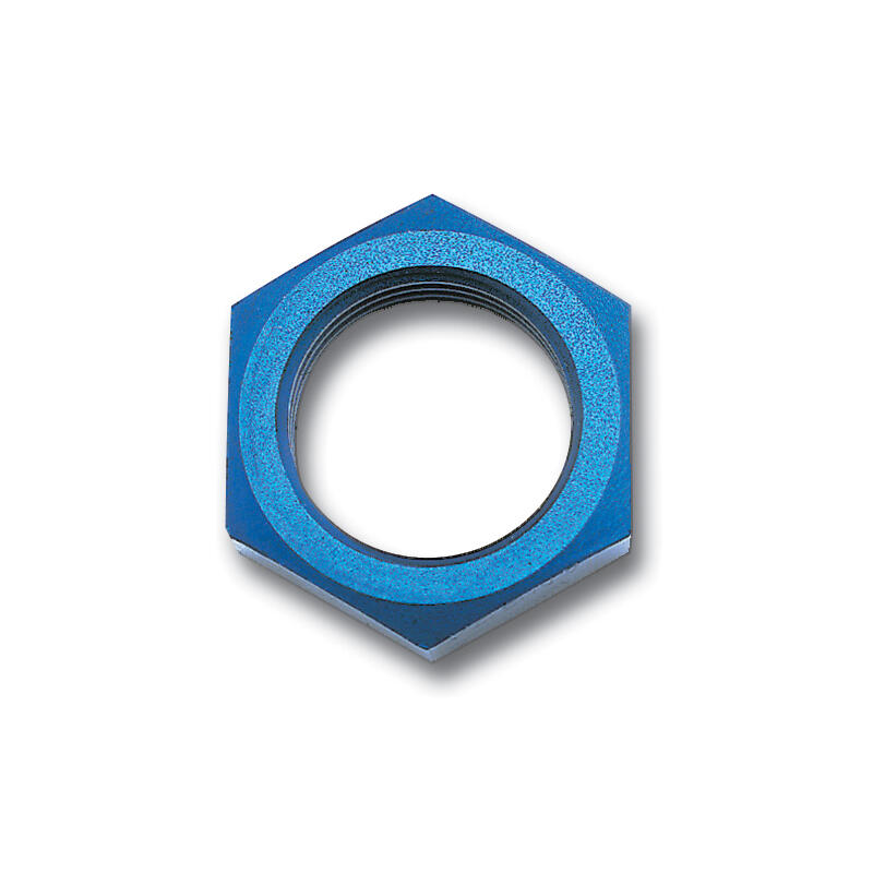 Russell AN Fitting Nut 661880; Bulkhead Nut Blue Anodized -04AN Female Straight 