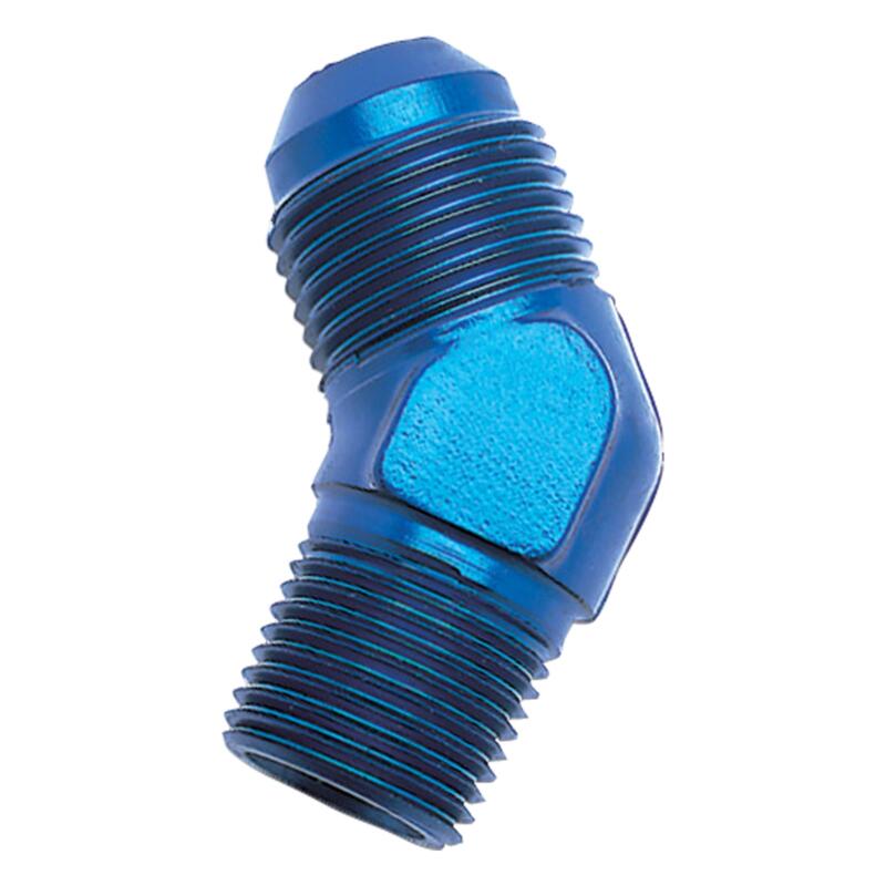 Russell AN Fitting 662390; AN to NPT Adapter Blue -06AN Male 45 deg. 3/8 in. NPT Male 