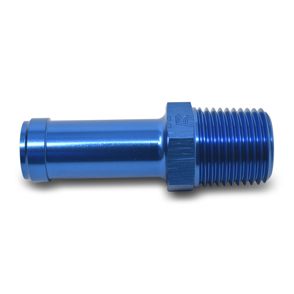 Russell Pipe Fitting 663040; NPT to Hose Barb Adapter Blue Anodized 3/4 in. NPT Male Straight 3/4 in. Hose Barb 