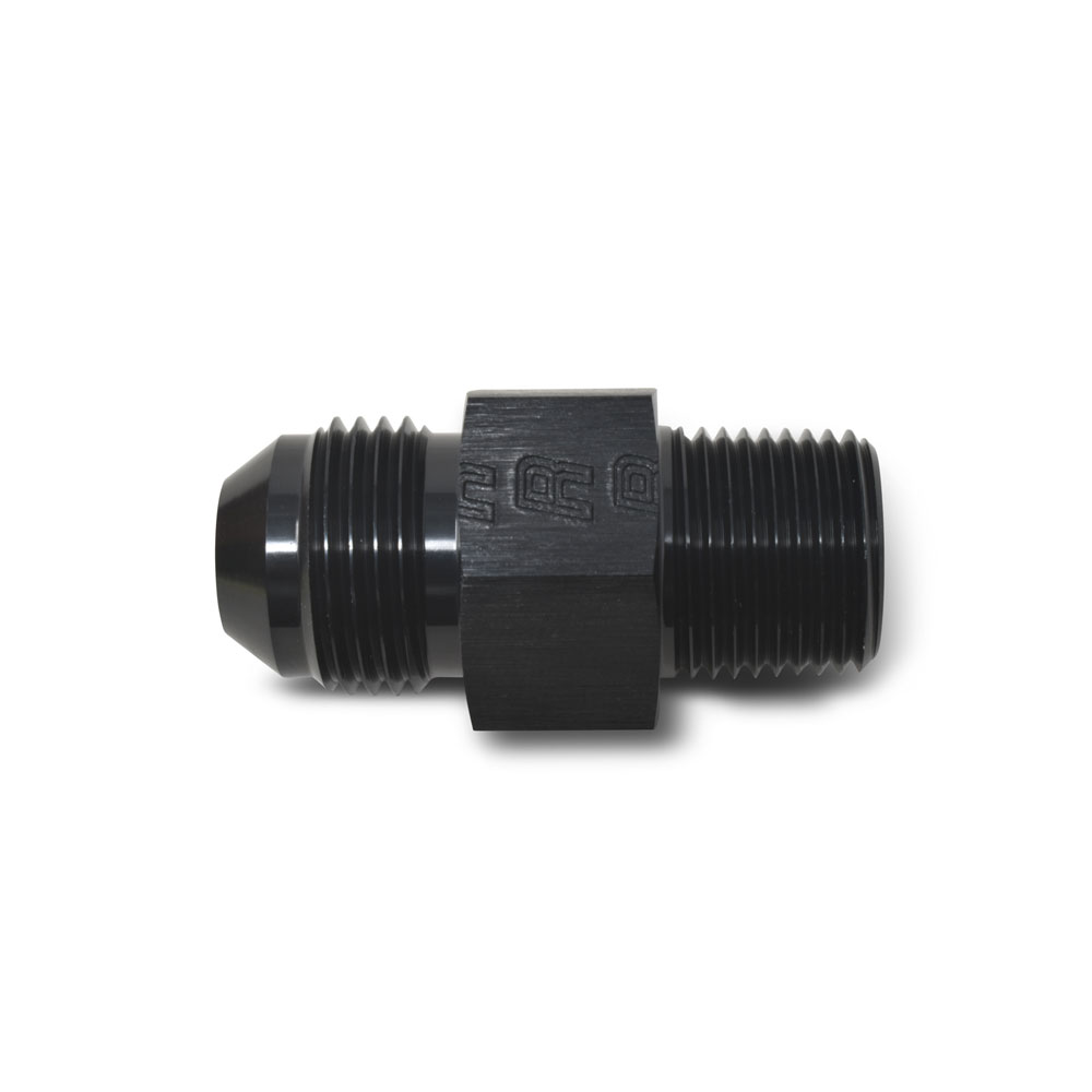 Russell AN Fitting 670063; AN to NPT Adapter Black -06AN Male Straight 3/8 in. NPT Male 