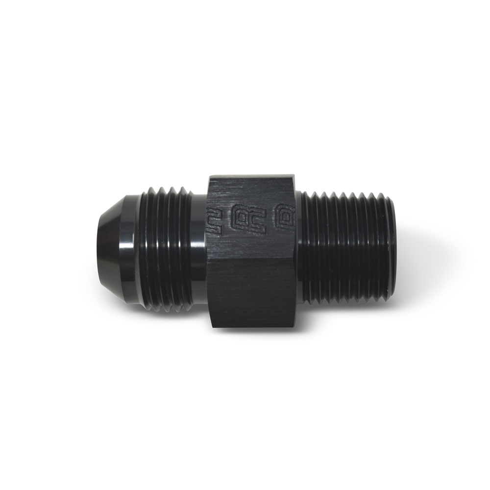Russell AN Fitting 670083; AN to NPT Adapter Black -08AN Male Straight 3/8 in. NPT Male 