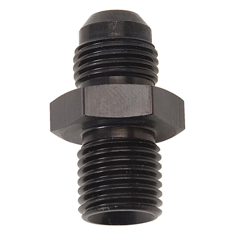 Russell AN Fitting 670513; AN to Metric Adapter Black -06AN Male Straight 12mm x 1.50 Male 