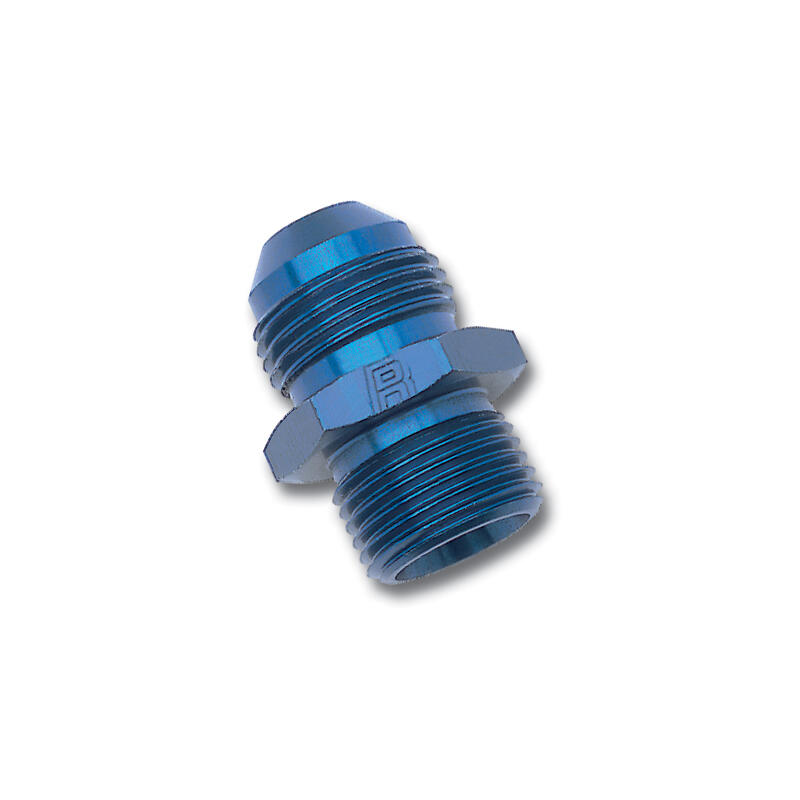 Russell AN Fitting 670530; AN to Metric Adapter Blue -06AN Male Straight 16mm x 1.50 Male 