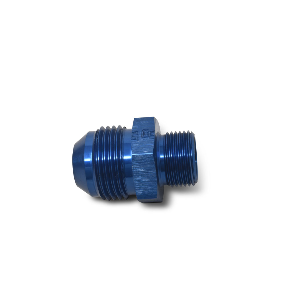 Russell AN Fitting 670540; AN to Metric Adapter Blue -06AN Male Straight 18.000 mm x 1.50 Male 