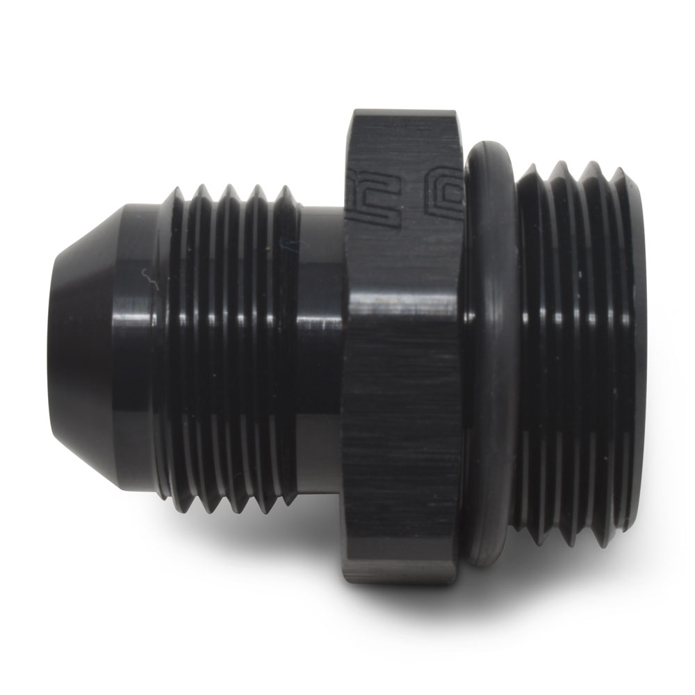 Russell AN Fitting 670640; AN to ORB Adapter Black -06AN Male Straight -08AN ORB Male 