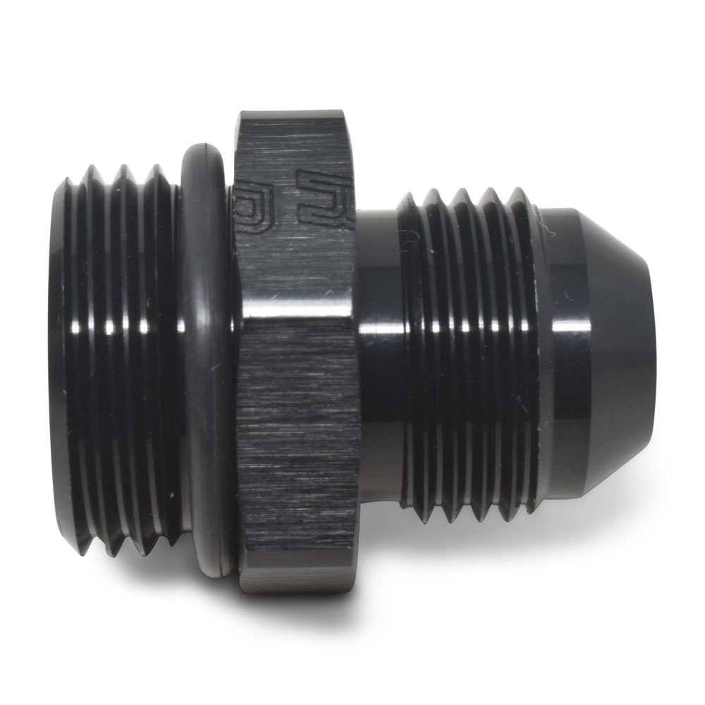 Russell AN Fitting 670640; AN to ORB Adapter Black -06AN Male Straight -08AN ORB Male 