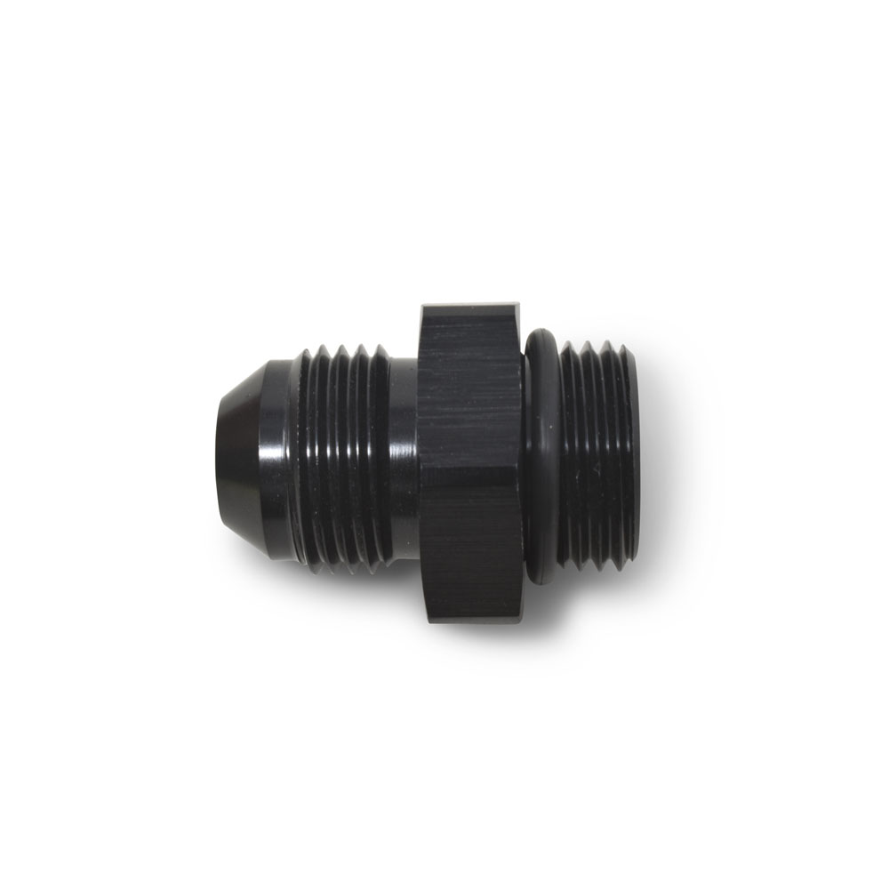 Russell AN Fitting 670700; AN to ORB Adapter Black -08AN Male Straight -08AN ORB Male 