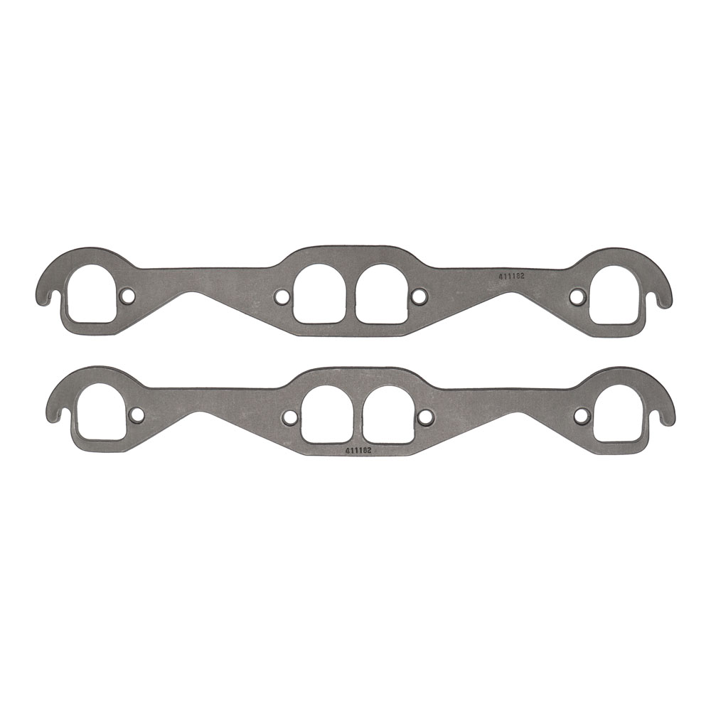 SCE Gaskets Header Gaskets 411182; Graph Form Brodix D Port 1.670 in. 1.500 in. High Density, High Temp Graphite for Chevy 262 to 400 