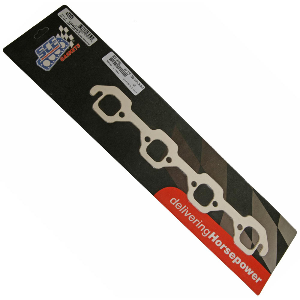 SCE Gaskets Header Gaskets 136083; Accu Seal E Oval 1.500 in. 1.375 in. Composite for 1963 to 2001 Ford 289 to 351W 