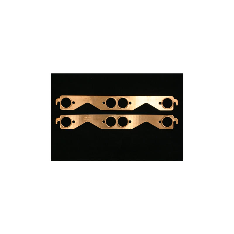 SCE Gaskets Header Gaskets 4011; Pro Copper Round 1.630 in. 1.630 in. Embossed Copper for Chevy 262 to 400 