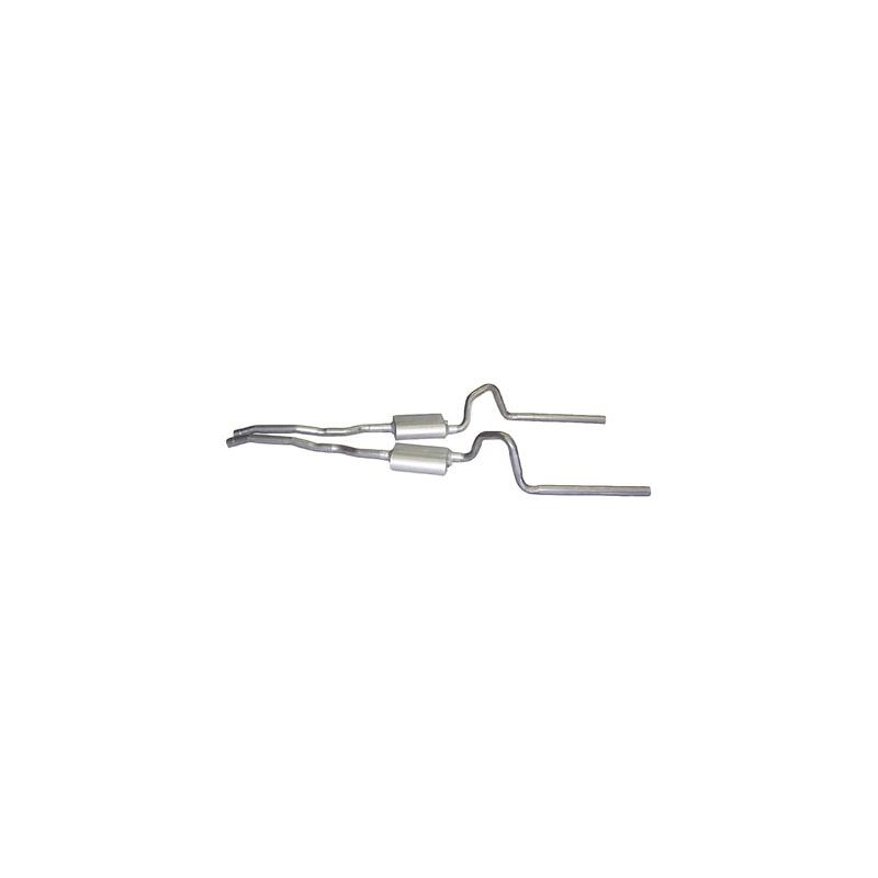 Scott Drake Exhaust System Kit C5ZZ-5257-FLM; 2.250 in. Aluminized Steel for 1965 to 1969 Ford Mustang 