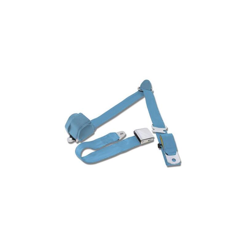 Photo for Scott Drake Seat Belt SB-3P-LB; Light Blue 3 Point Latch for 1964 to 1973 Ford Mustang